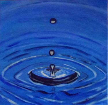 Peinture intitulée "goutte-d-eau" par Jacky Monka, Œuvre d'art originale, Huile