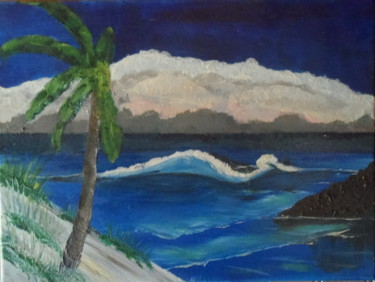 Painting titled "tempête" by Jacky Monka, Original Artwork, Oil