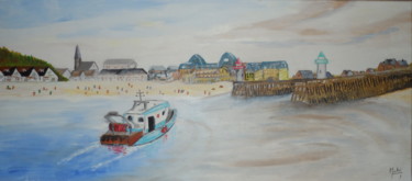 Painting titled "Deauville-Trouville" by Jacky Monka, Original Artwork, Oil