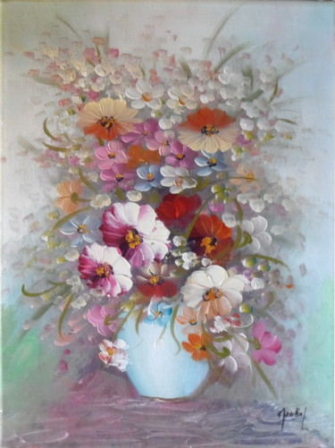Painting titled "printemps" by Jacky Monka, Original Artwork, Oil