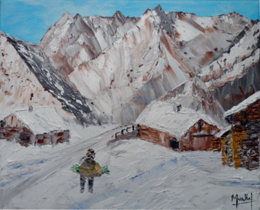 Pittura intitolato "les bergeries" da Jacky Monka, Opera d'arte originale, Olio