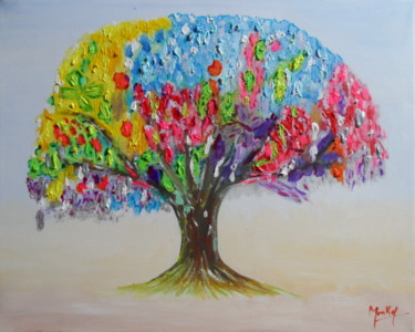 Painting titled "couleurs d-ete" by Jacky Monka, Original Artwork, Oil