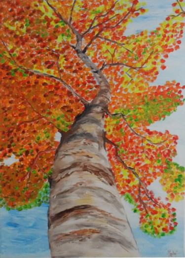 Peinture intitulée "couleur-d-automne.j…" par Jacky Monka, Œuvre d'art originale, Huile