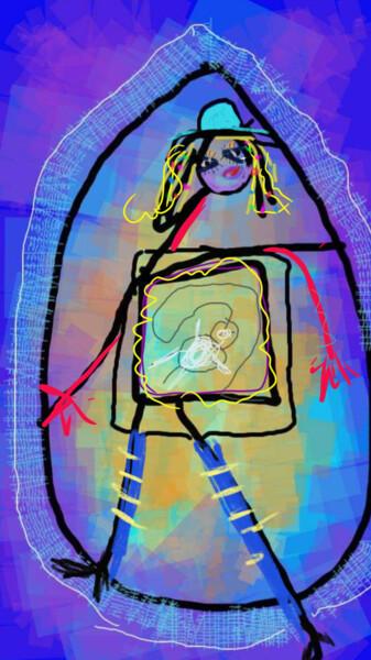 Digitale Kunst mit dem Titel "La grossesse..." von Jacky Patin, Original-Kunstwerk, Digitale Malerei