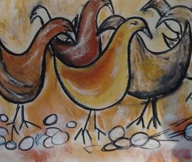 Peinture intitulée "Oiseaux de mer" par Jacky Patin, Œuvre d'art originale, Travail numérique 2D