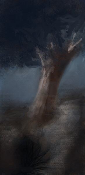 Arts numériques intitulée "Le vieil arbre" par Jacky Patin, Œuvre d'art originale, Travail numérique 2D