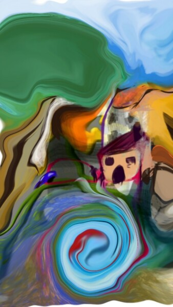 Arts numériques intitulée "La maison d'été" par Jacky Patin, Œuvre d'art originale, Travail numérique 2D