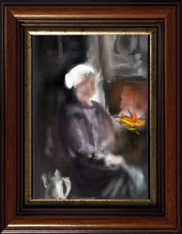 Arts numériques intitulée "Grand mère" par Jacky Patin, Œuvre d'art originale, Peinture numérique