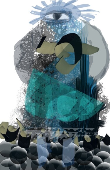 Arts numériques intitulée "L'ogre du béton" par Jacky Patin, Œuvre d'art originale, Peinture numérique