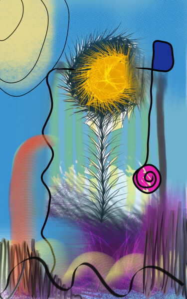 Arts numériques intitulée "Genre tournesol..." par Jacky Patin, Œuvre d'art originale, Peinture numérique