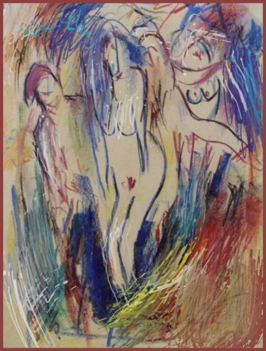 Картина под названием "Crayons..." - Jacky Patin, Подлинное произведение искусства, Цифровая живопись