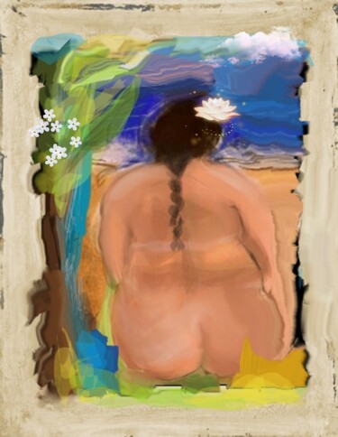 Arts numériques intitulée "La tahitienne..." par Jacky Patin, Œuvre d'art originale, Peinture numérique