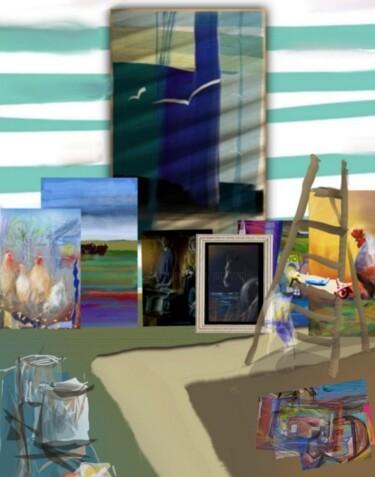 Arts numériques intitulée "L'atelier du peintre" par Jacky Patin, Œuvre d'art originale, Photo montage