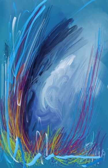 Digital Arts titled "La vague de couleurs" by Jacky Patin, Original Artwork, Digital Painting