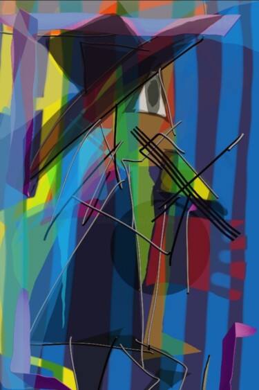 Arts numériques intitulée "Le musicien" par Jacky Patin, Œuvre d'art originale, Peinture numérique