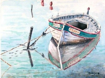Peinture intitulée "Le pointu coulé" par Jacky Roger, Œuvre d'art originale, Huile