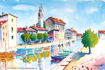 Peinture intitulée "Martigues la Venise…" par Jacky Roger, Œuvre d'art originale, Huile