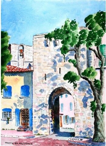 Peinture intitulée "Porte au Château Fé…" par Jacky Roger, Œuvre d'art originale, Huile