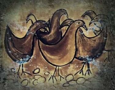 Arte digital titulada "Les oiseaux de mer" por Jacky Patin, Obra de arte original