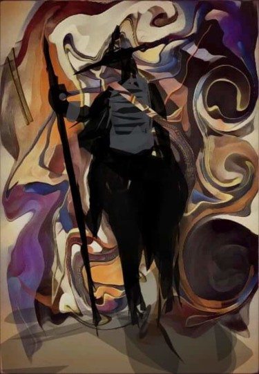 Digitale Kunst mit dem Titel "Don Quichotte de la…" von Jacky Patin, Original-Kunstwerk