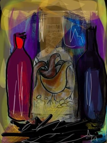 Digital Arts titled "Les bouteilles..." by Jacky Patin, Original Artwork