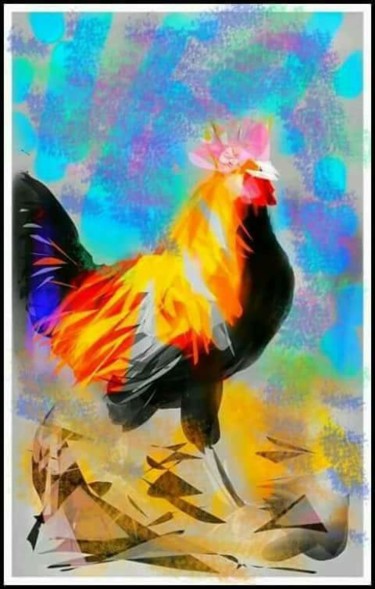 Arts numériques intitulée "Son altesse le coq.…" par Jacky Patin, Œuvre d'art originale