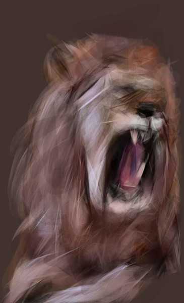 Arte digital titulada "Le lion rugissant..." por Jacky Patin, Obra de arte original