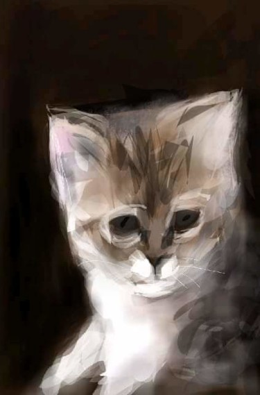Digitale Kunst mit dem Titel "Le chaton" von Jacky Patin, Original-Kunstwerk