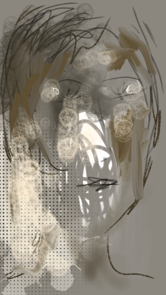 Digital Arts titled "Portrait gris..." by Jacky Patin, Original Artwork