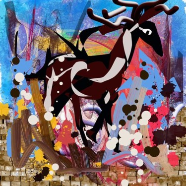 Digitale Kunst mit dem Titel "La gazelle 'Linaore…" von Jacky Patin, Original-Kunstwerk