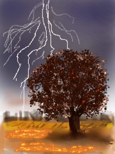 Arts numériques intitulée "L'orage..." par Jacky Patin, Œuvre d'art originale