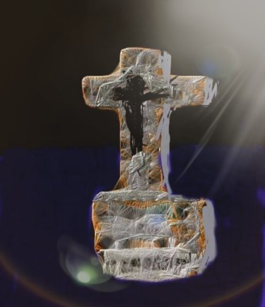 Digitale Kunst mit dem Titel "La croix normande" von Jacky Patin, Original-Kunstwerk, 2D digitale Arbeit
