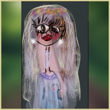 Arts numériques intitulée "La jeune mariée" par Jacky Patin, Œuvre d'art originale, Travail numérique 2D
