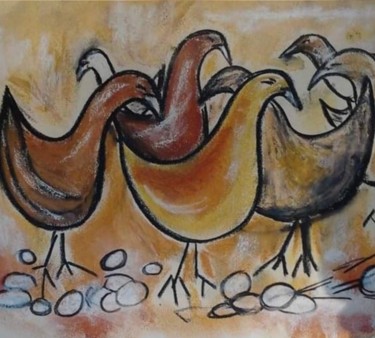 Peinture intitulée "Oiseaux de mer" par Jacky Patin, Œuvre d'art originale, Travail numérique 2D