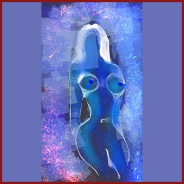 Arts numériques intitulée "La silhouette bleue" par Jacky Patin, Œuvre d'art originale, Travail numérique 2D