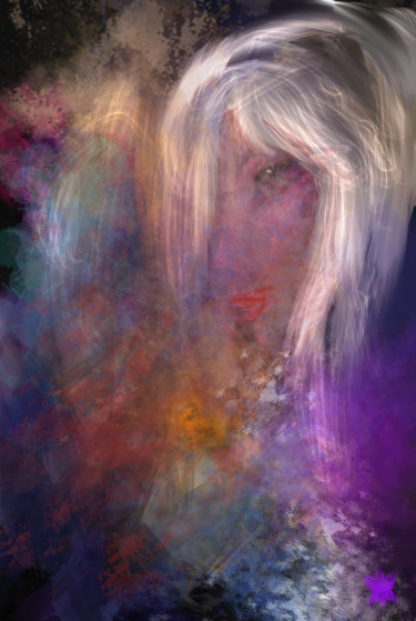 Arts numériques intitulée "Une jeune femme blo…" par Jacky Patin, Œuvre d'art originale, Peinture numérique