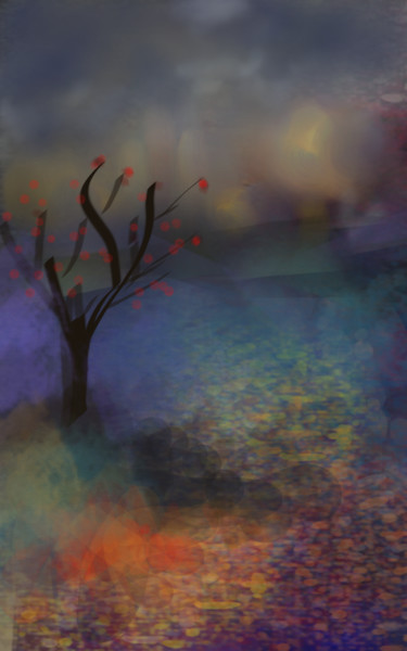 Digital Arts titled "L'arbre aux fruits…" by Jacky Patin, Original Artwork, Digital Painting