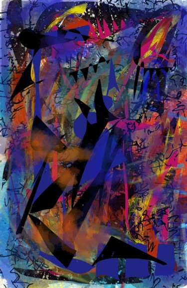 Digitale Kunst mit dem Titel "La fenêtre" von Jacky Patin, Original-Kunstwerk, 2D digitale Arbeit