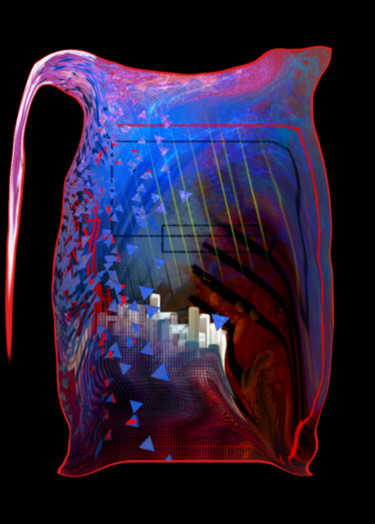 Arte digitale intitolato "La cruche à eau" da Jacky Patin, Opera d'arte originale, Lavoro digitale 2D