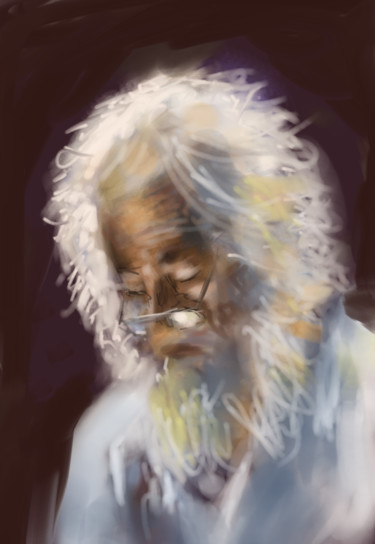 Arts numériques intitulée "Le vieux bonhomme" par Jacky Patin, Œuvre d'art originale, Peinture numérique