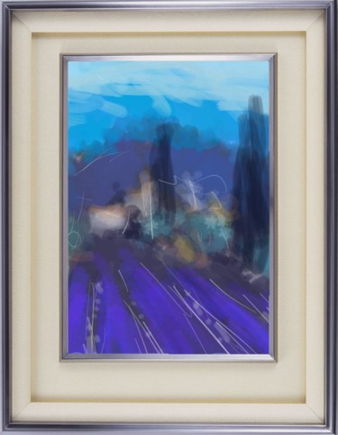 Digitale Kunst mit dem Titel "Paysage de Provence…" von Jacky Patin, Original-Kunstwerk, Digitale Malerei