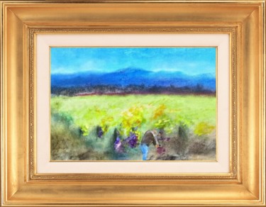 Drawing titled "Le paysan dans la v…" by Jacky Patin, Original Artwork, Pastel