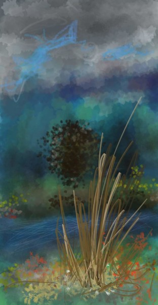 Digital Arts titled "La petite rivière" by Jacky Patin, Original Artwork, Digital Painting