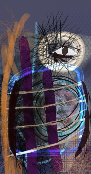 Arts numériques intitulée "son oeil" par Jacky Patin, Œuvre d'art originale, Peinture numérique