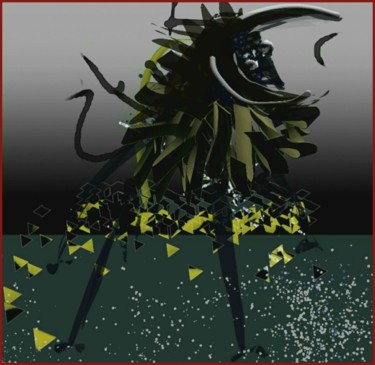 Arts numériques intitulée "Le monstre sur écha…" par Jacky Patin, Œuvre d'art originale, Peinture numérique