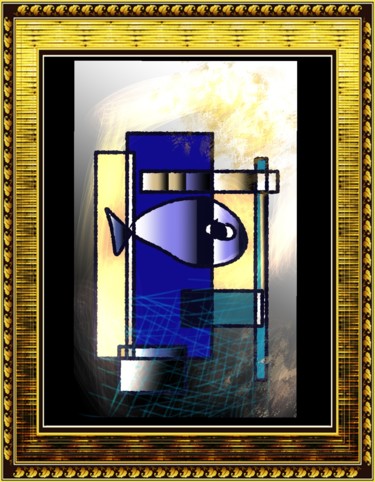Digital Arts titled "Un petit poisson..." by Jacky Patin, Original Artwork, Digital Painting