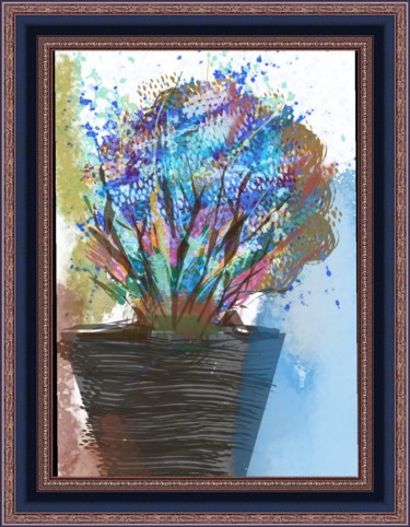 Arts numériques intitulée "La plante fleurie" par Jacky Patin, Œuvre d'art originale, Peinture numérique