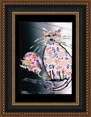 Arts numériques intitulée "Le chat et la souri…" par Jacky Patin, Œuvre d'art originale, Peinture numérique