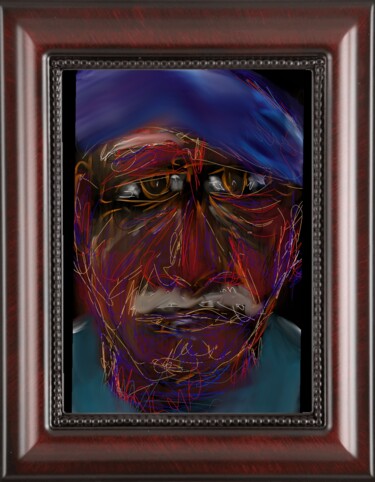 Arts numériques intitulée "Le père Cahu..." par Jacky Patin, Œuvre d'art originale, Peinture numérique