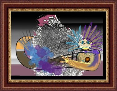 Digital Arts με τίτλο "Le guitariste espag…" από Jacky Patin, Αυθεντικά έργα τέχνης, Ψηφιακή ζωγραφική